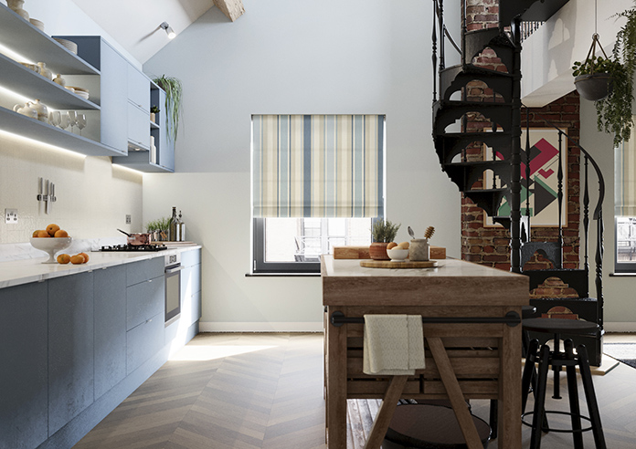 Laura Ashley Awning Stripe, Seaspray - Roman Blind - Image 3